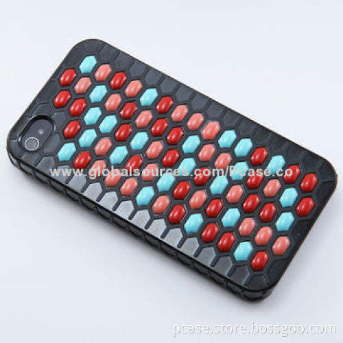 DIY Mobile Phone Case for iPhone, Grid Pattern with Peas for Your Options